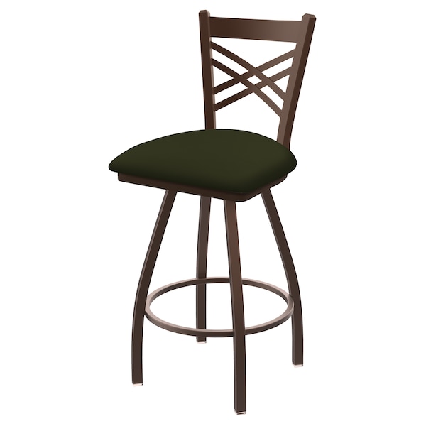 36" Swivel Bar Stool, Bronze Finish, Canter Pine Seat